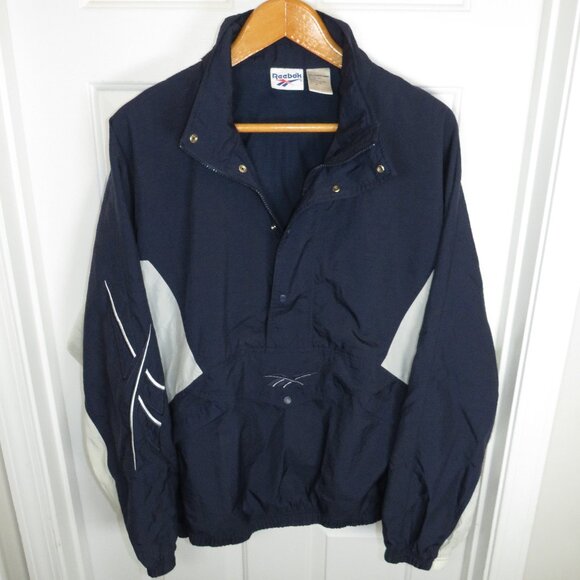 Vintage Reebok Windbreaker Anorak Jacket Mens XL Packable Hood 90s 80s - Picture 1 of 9